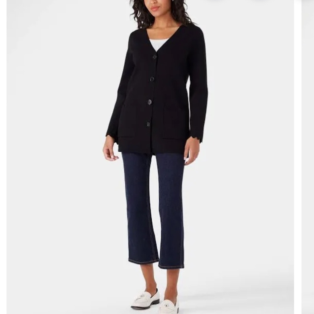 Kate Spade Scalloped Sweater Blazer Size S NEW